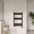 Nuie Round Bar Electric Heated Towel Rail 800mm H x 500mm W - Matt Black