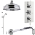 Nuie Traditional Concealed Shower Valve with Slider Rail Kit and Fixed Shower Head - Chrome | Thumbnail Image