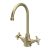 Nuie Traditional Mono Kitchen Sink Mixer Tap Dual Handle - Brushed Brass