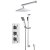 Nuie Triple Square Thermostatic Concealed Complete Mixer Shower - Chrome