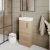 Nuie Vault Floor Standing 1-Door Vanity Unit with Basin 400mm Wide - Bleached Oak