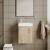 Nuie Vault Wall Hung 1-Door Vanity Unit with Basin 400mm Wide - Bleached Oak