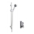 Nuie Vertical Thermostatic Bar Shower Valve with Single Function Slider Rail Kit - Chrome