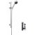 Nuie Vertical Thermostatic Bar Shower Valve with Multi Function Slider Rail Kit - Chrome