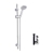Nuie Vertical Thermostatic Bar Shower Valve with Water Saving Slider Rail Kit - Chrome