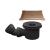 Nuie Square Black Shower Tray Waste with Brushed Bronze Grill | Thumbnail Image