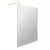 Nuie Wet Room Screen 1850mm High x 1400mm Wide with Support Bar 8mm Glass - Brushed Brass
