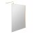Nuie Wet Room Screen 1850mm High x 1400mm Wide with Support Bar 8mm Glass - Brushed Brass