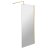 Nuie Wet Room Screen 1850mm High x 700mm Wide with Support Bar 8mm Glass - Brushed Brass