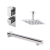 Nuie Windon Thermostatic Twin Square Concealed Shower Valve with Fixed Head and Arm - Chrome | Thumbnail Image
