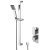 Nuie Windon Twin Square Thermostatic Concealed Shower Valve with Slider Rail Kit - Chrome