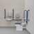 Nymas NymaCARE Rimless Close Coupled Doc M Toilet Pack with Stainless Steel Grab Rails with TMV3 Valve - Dark Blue