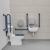 Nymas NymaCARE Premium Rimless LH Close Coupled Doc M Toilet Pack - Dark Blue Grab Rails