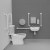 Nymas NymaCARE Premium Rimless LH Close Coupled Doc M Toilet Pack - White Grab Rails