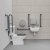 Nymas NymaCARE Premium Rimless LH Close Coupled Doc M Toilet Pack with TMV3 Valve - Dark Grey Grab Rails | Thumbnail Image