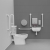 Nymas NymaCARE Premium Rimless LH Close Coupled Doc M Toilet Pack with TMV3 Valve - White Grab Rails | Thumbnail Image