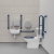 Nymas NymaCARE Premium Rimless RH Close Coupled Doc M Toilet Pack with TMV3 Valve - Dark Blue Grab Rails | Thumbnail Image