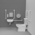 Nymas NymaCARE Premium Rimless RH Close Coupled Doc M Toilet Pack with TMV3 Valve - White Grab Rails | Thumbnail Image