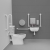 Nymas NymaCARE Premium Rimless LH Close Coupled Doc M Toilet Pack with TMV3 Tap - White Grab Rails | Thumbnail Image