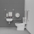 Nymas NymaCARE Premium Rimless RH Close Coupled Doc M Toilet Pack with TMV3 Tap - Polished Grab Rails