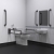Nymas NymaCARE Premium Rimless LH Back to Wall Doc M Toilet Pack - Grey Grab Rails