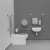 Nymas NymaCARE Premium Rimless LH Back to Wall Doc M Toilet Pack with TMV3 Valve - Satin Grab Rails | Thumbnail Image