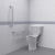 Nymas NymaPRO Close Coupled Ambulant Doc M Toilet Pack with Exposed Fixings - White Grab Rails