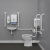Nymas NymaPRO Low Level Doc M Toilet Pack with Steel Grab Rails - White