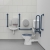 Nymas NymaPRO Low Level Doc M Toilet Pack with Stainless Steel Grab Rails and TMV3 Valve - Dark Blue