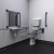 Nymas NymaPRO Low Level Doc M Toilet Pack with Stainless Steel Grab Rails - Dark Blue