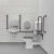 Nymas NymaPRO Low Level Doc M Toilet Pack with Stainless Steel Grab Rails - Grey | Thumbnail Image
