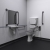 Nymas NymaPRO Low Level Doc M Toilet Pack with Stainless Steel Grab Rails - Grey | Thumbnail Image