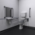 Nymas NymaPRO Low Level Doc M Toilet Pack with Stainless Steel Grab Rails and TMV3 Valve - Dark Grey | Thumbnail Image
