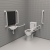 Nymas NymaPRO Rimless Close Coupled Doc M Toilet Pack with Exposed Fixings - White Grab Rails | Thumbnail Image