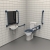 Nymas NymaPRO Rimless Close Coupled Lockable Cistern Doc M Toilet Pack with TMV3 Valve - Dark Blue Grab Rails
