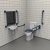 Nymas NymaPRO Rimless Close Coupled Doc M Toilet Pack with Exposed Fixings and TMV3 Valve - Dark Blue Grab Rails | Thumbnail Image