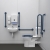 Nymas NymaPRO Rimless Close Coupled Accessible Doc M Toilet Pack with Exposed Fixings - Dark Blue Grab Rails