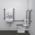 Nymas NymaPRO Rimless Close Coupled Accessible Doc M Toilet Pack with Exposed Fixings - Dark Grey Grab Rails