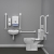 Nymas NymaPRO Rimless Close Coupled Accessible Doc M Toilet Pack with Exposed Fixings - White Grab Rails
