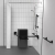 Nymas NymaSTYLE Doc M Shower Pack with Concealed Valves and Slimline Seat - Matt Black Grab Rails