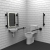 Nymas NymaSTYLE Rimless Close Coupled Doc M Toilet Pack - Matt Black Grab Rails