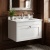 Old London Ashwick 600mm 1-Drawer Wall Hung Vanity Unit with Marble Top Basin | Thumbnail Image