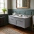 Old London Ashwick 1200mm 2-Drawer Wall Hung Vanity Unit with Twin Marble Top Basin | Thumbnail Image