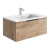 Orbit Illumo Wall Hung 1-Drawer Vanity Unit with Basin 800mm Wide - Rustic Oak