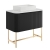 Orbit Linea Curve 1-Drawer Wall Hung Vanity Unit with Basin 900mm Wide - Matte Black