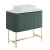 Orbit Linea Curve 1-Drawer Wall Hung Vanity Unit and Worktop with Basin 900mm Wide - Reed Green | Thumbnail Image