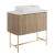 Orbit Linea Curve 1-Drawer Wall Hung Vanity Unit and Worktop with Basin 900mm Wide - Sonoma Oak
