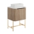 Orbit Linea Curve 1-Drawer Wall Hung Vanity Unit with Basin 600mm Wide - Sonoma Oak | Thumbnail Image