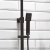 Orbit Lunar Square Shower Riser Kit with Single Function Handset and Fixed Head - Black
