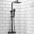 Orbit Lunar Square Shower Riser Kit with Single Function Handset and Fixed Head - Black